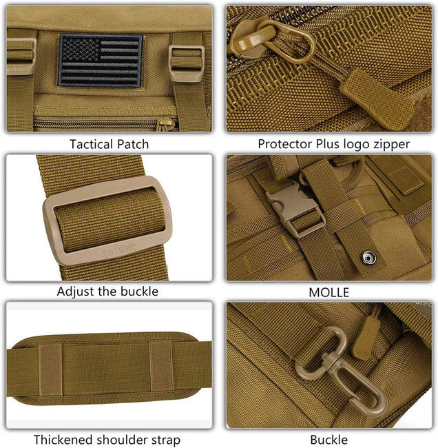 DRAGOWA Tactical Shrapnel Shoulder Bag, CP Black