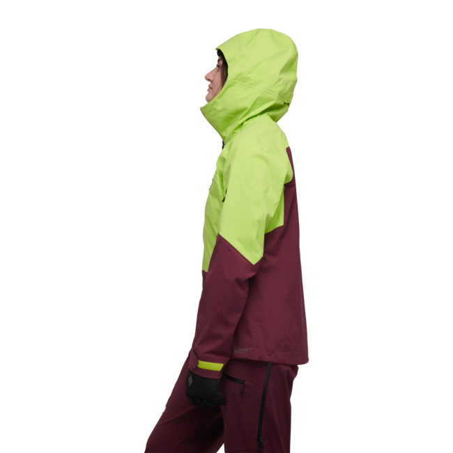 Black Diamond Women's Recon Lt Stretch Shell Ski Jacket, Aloe-Blackberry