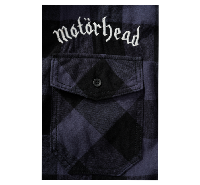Brandit Motörhead Check Long Sleeve Shirt, Black-Grey