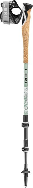 LEKI Cross Trail Carbon Trekking Poles, White-Envy Green-Black, 100-135 cm