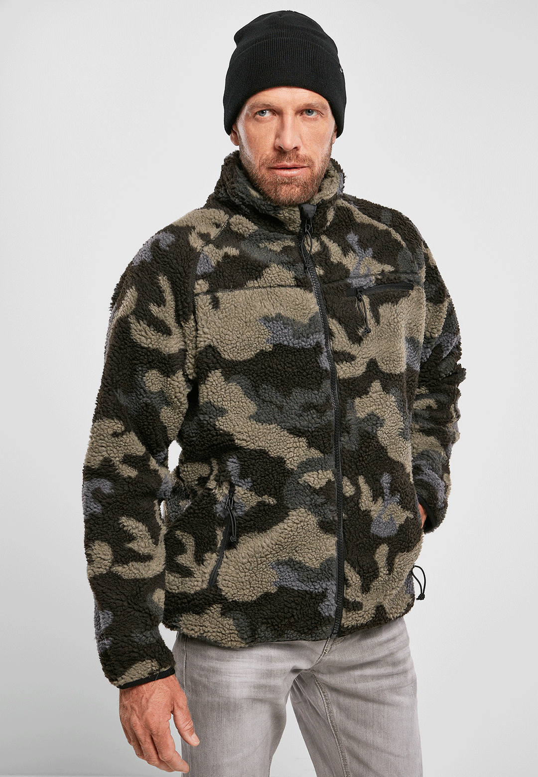 Brandit Teddyfleece flisová bunda, Darkcamo