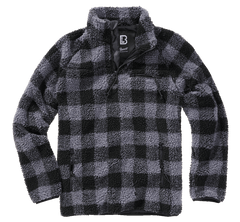 Brandit Teddyfleece Troyer Fleece Jacket, Black/Grey