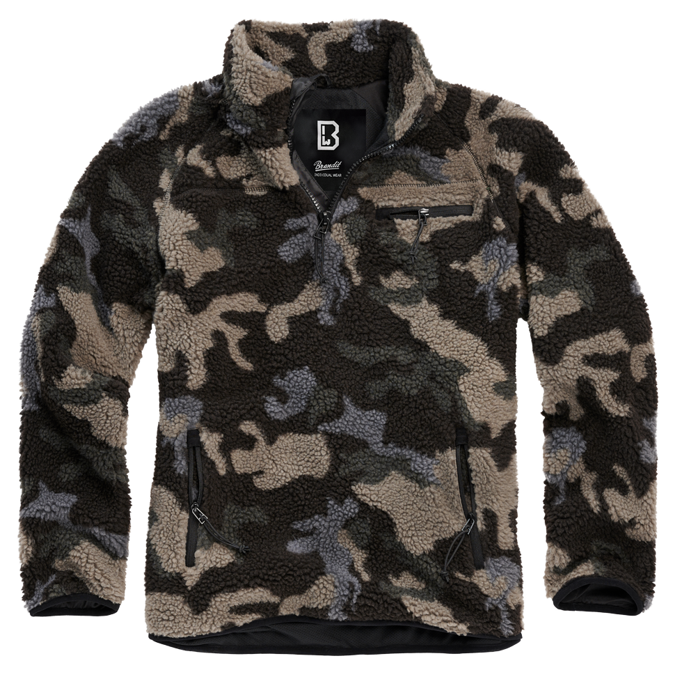 Brandit Teddyfleece Troyer bunda flísová, darkcamo