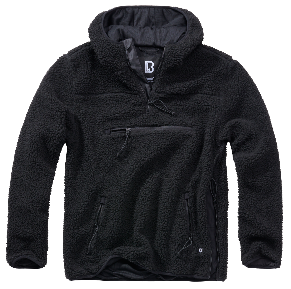 Brandit Worker pullover Teddyfleece, čierna