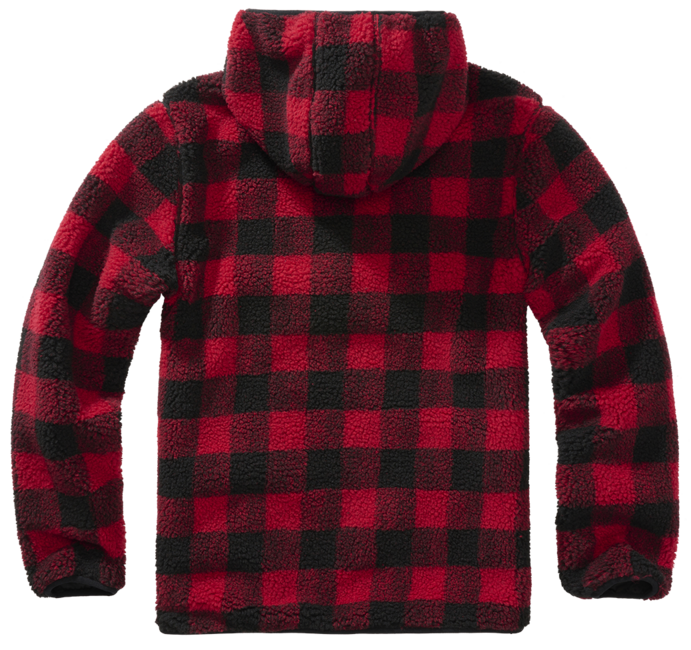 Brandit Worker Teddyfleece Pullover, Red/Black