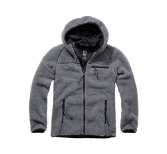 Brandit Worker Μπουφάν Fleece με Κουκούλα Teddyfleece, Ανθρακί