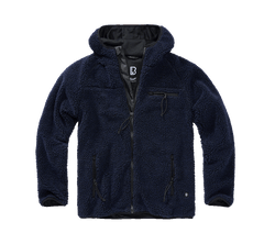 Brandit Worker Μπουφάν Fleece με Κουκούλα Teddyfleece, Ναυτικό Μπλε
