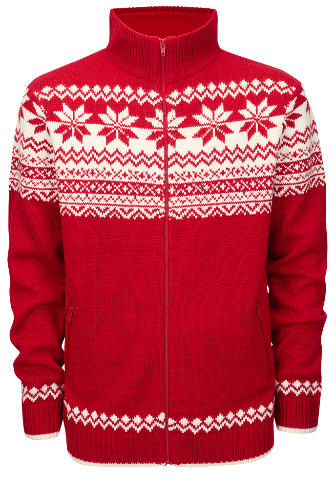 Brandit Norwegian sveter so zapínaním na zips, červená