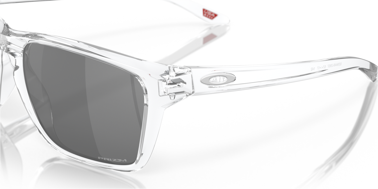 Oakley SYLAS Sunglasses, Polished Clear Frame, Prizm Black Lenses, 57