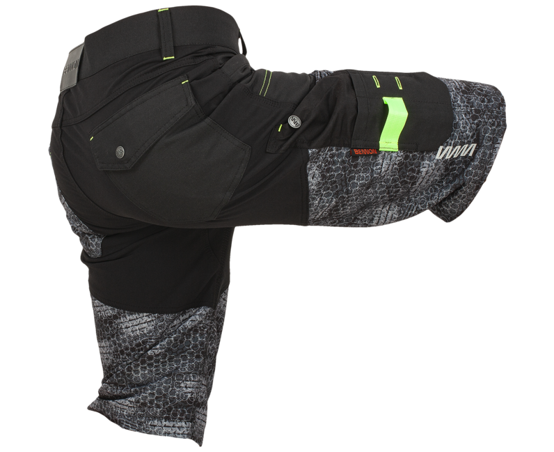 BENNON Predator Work Shorts, Black/Grey