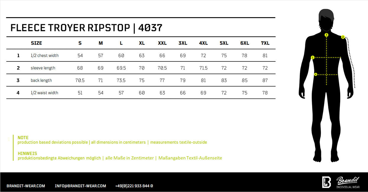 Brandit Flísová mikina na zips Ripstop, camel