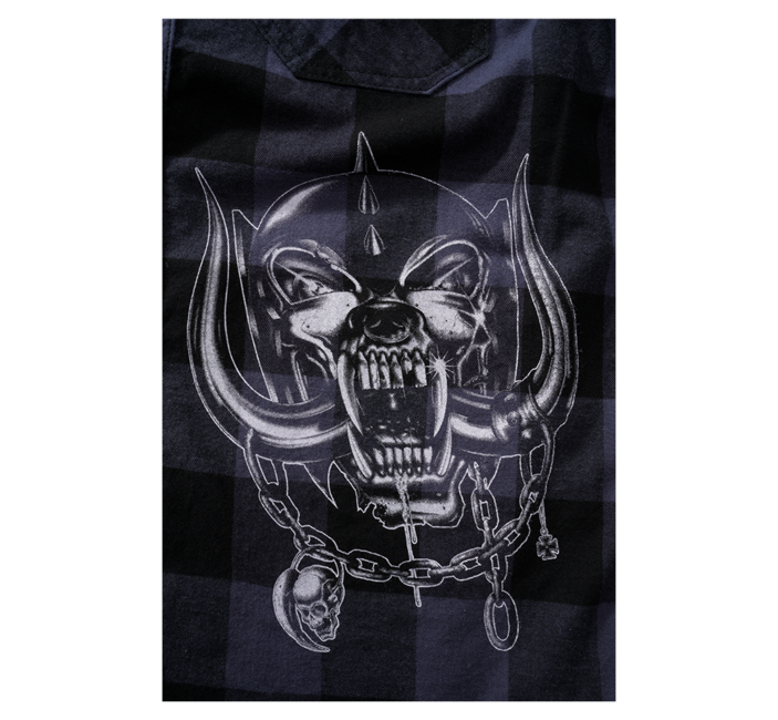 Brandit Motörhead Check Long Sleeve Shirt, Black-Grey