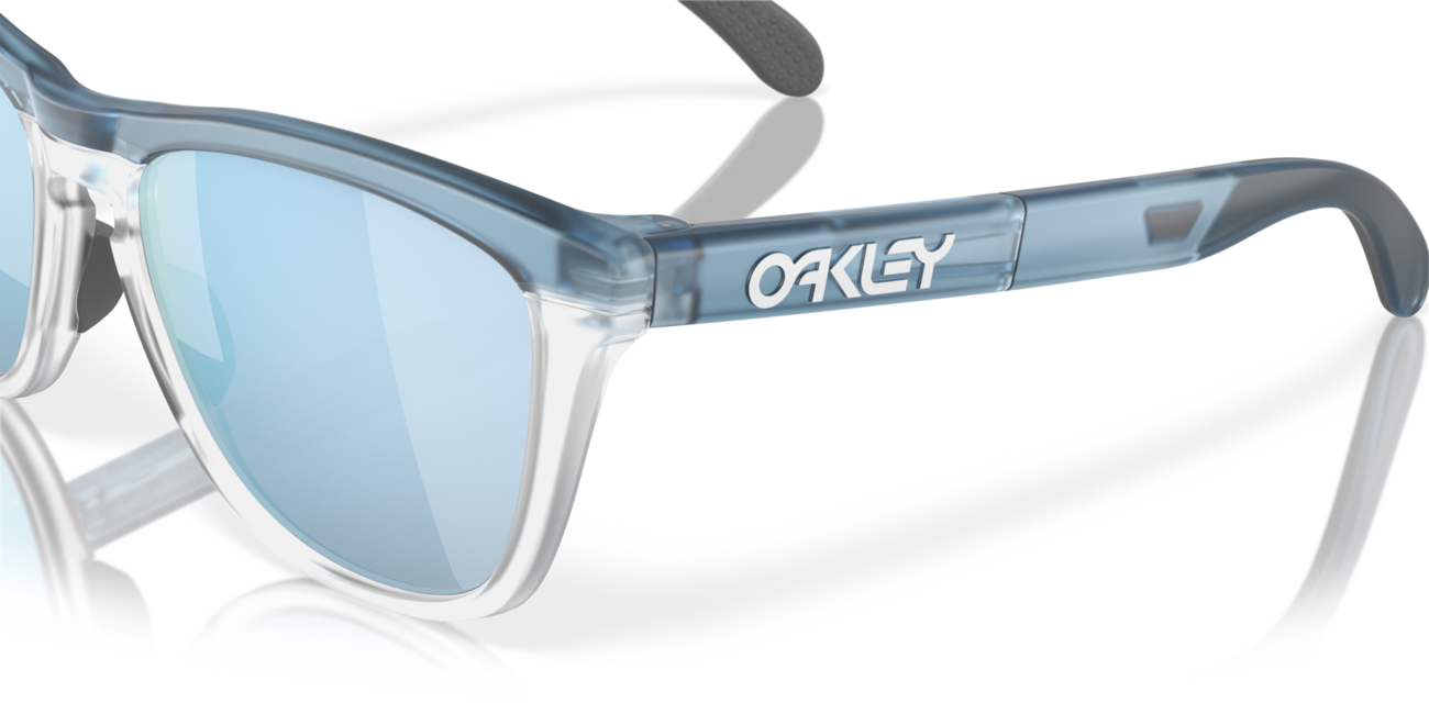 Oakley FROGSKINS RANGE Sunglasses, Trans Stonewash/Clear Frame, Prizm Deep Water Polarized Lenses, 55