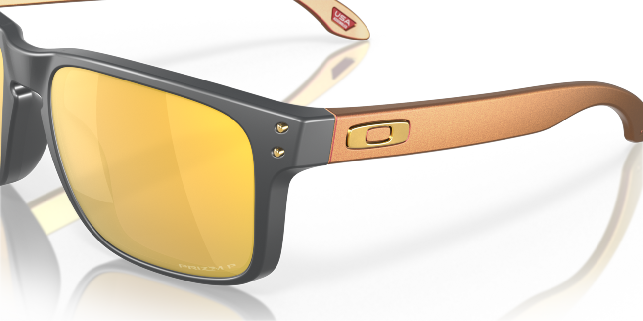 Oakley Holbrook Sunglasses, Matte Carbon Frame, Prizm 24K Polarized, 57