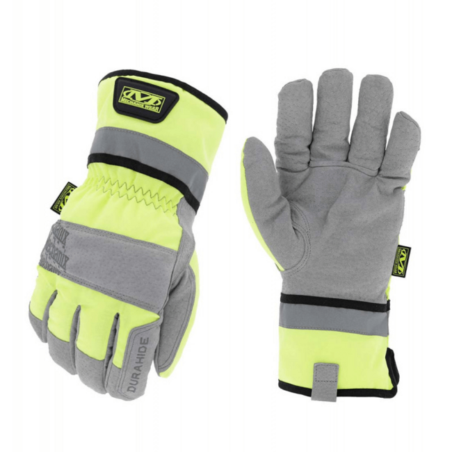 Mechanix ColdWork Gauntlet Hi-Viz Leather Gloves, Yellow