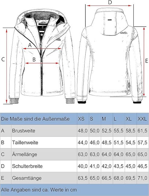 Marikoo Women's Transition Jacket with Hood Erdbeere