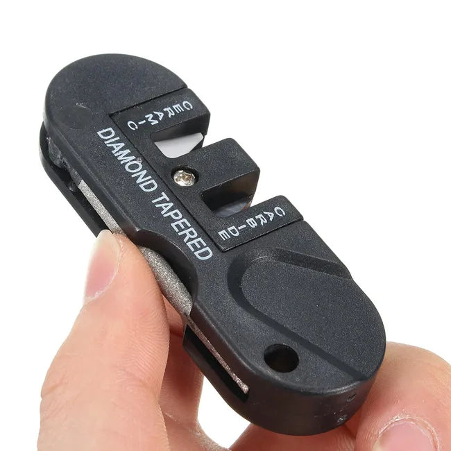 DRAGOWA Tactical Pocket Multifunctional Knife Sharpener 4in1 Drydune, Black