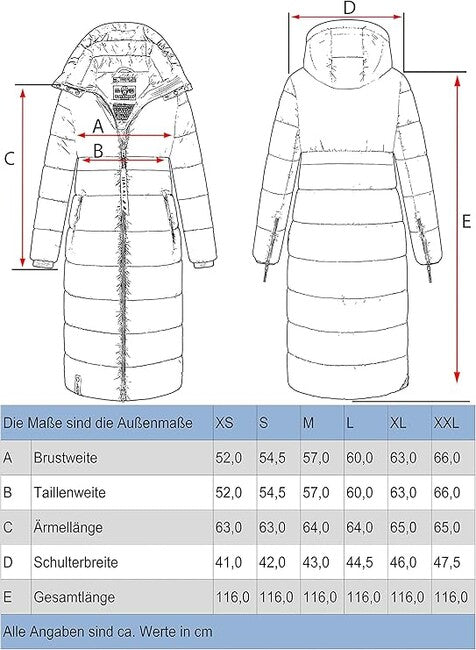 Navahoo Women's Long Winter Parka Kristallblume, Taupe