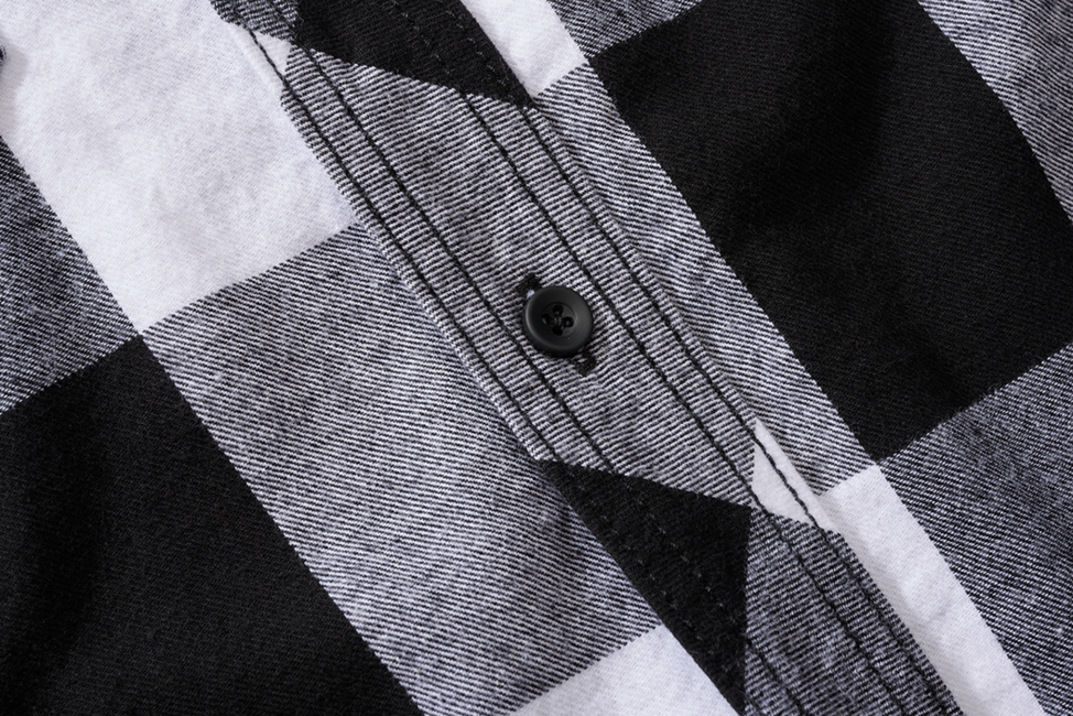 Brandit Check Shirt Short Sleeve, White/Black