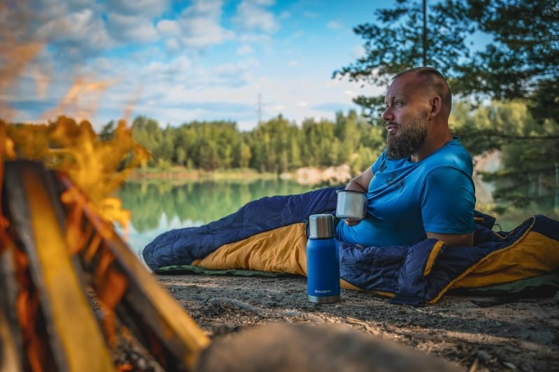 HUSKY Enjoy Long Sleeping Bag, Navy Blue Orange