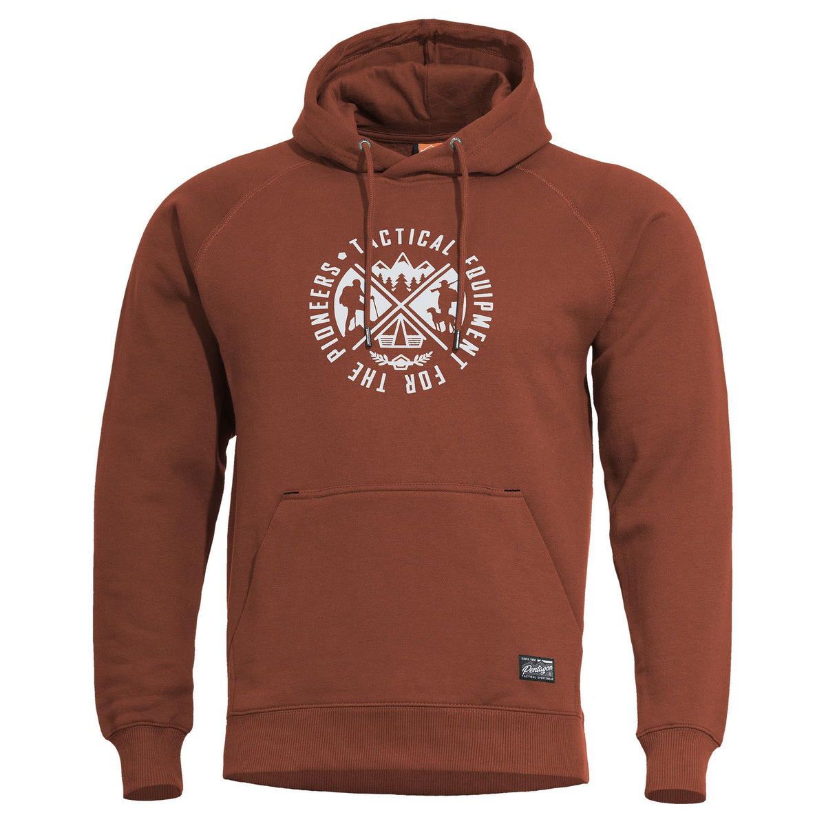 Pentagon Phaeton Hood moški pulover s kapuco "Pioneers", maroon red