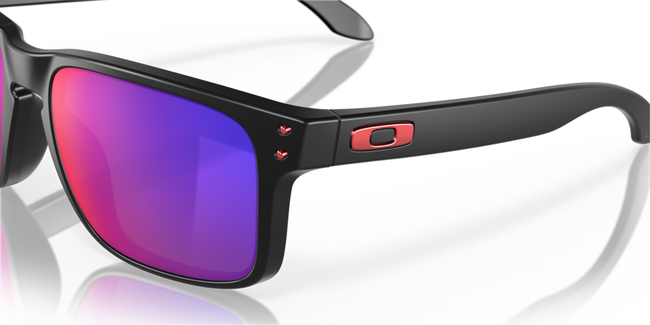 Oakley Holbrook Sunglasses, Matte Black Frame, Positive Red Iridium Lenses, 57