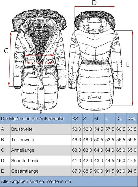 Navahoo Women's Winter Parka Paula with Hood