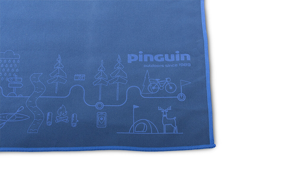 Pinguin Micro Towel Map 60 x 120 cm, Blue