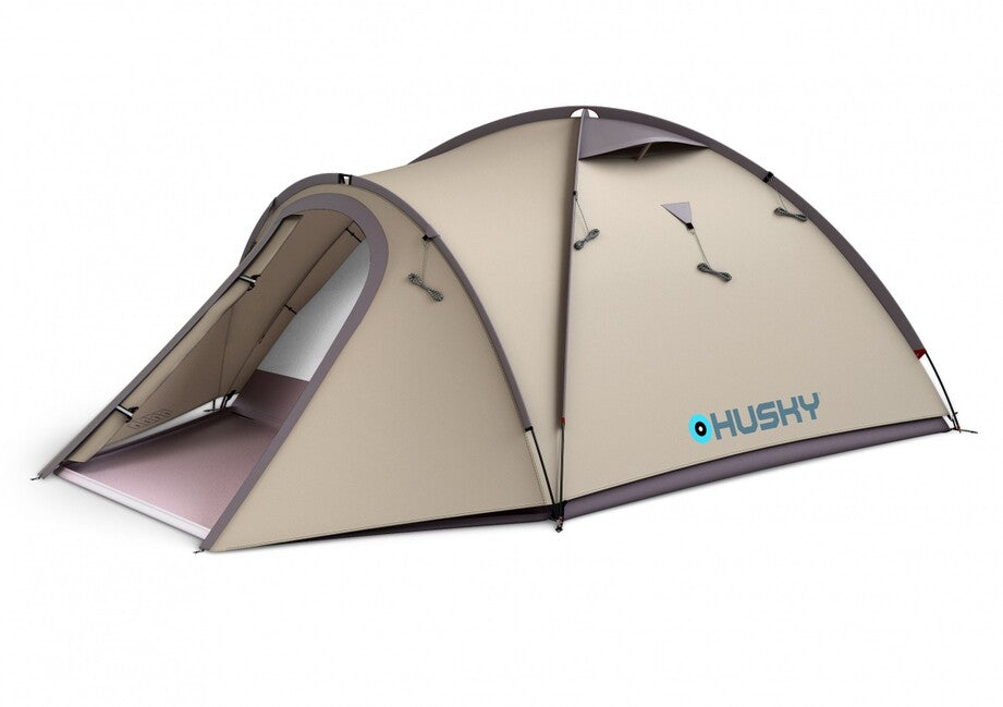 Husky Bizon 3 Plus οικογενειακή σκηνή trekking για 3 άτομα, light brown