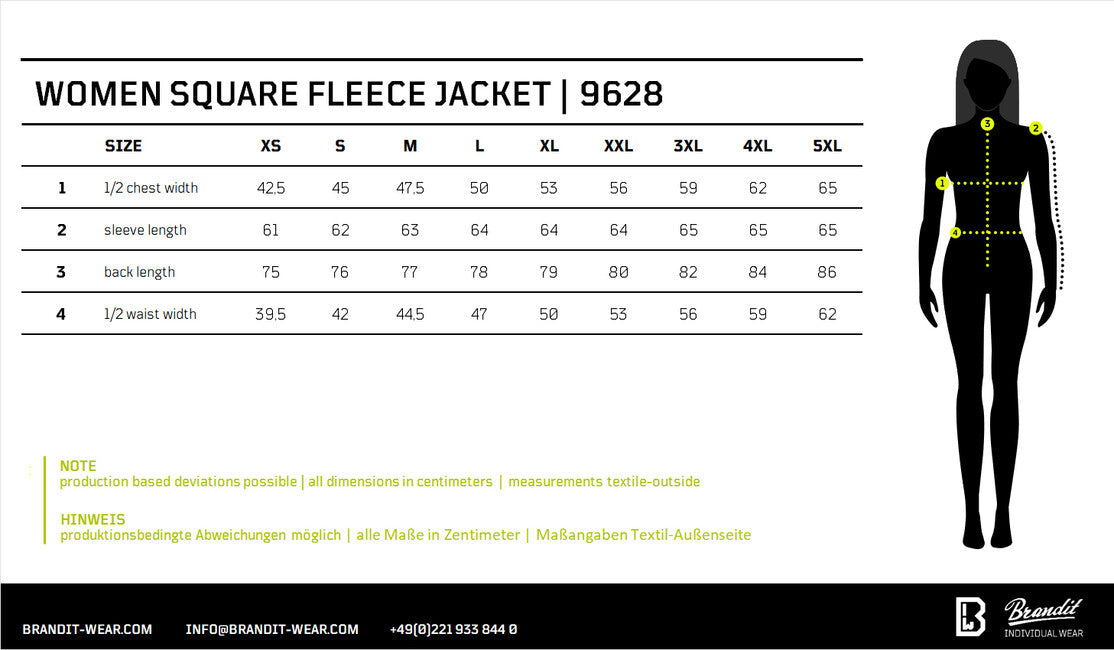 Brandit Women's Square Fleece Jacket, Black
