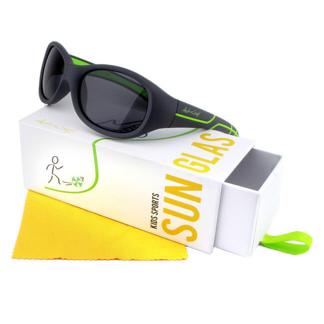 ActiveSol Kids @school sports Children's Polarized Sunglasses, Grey/Green