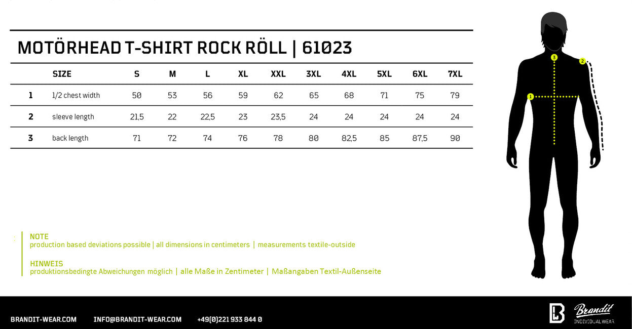 Brandit Motörhead Rock Roll T-Shirt, Black