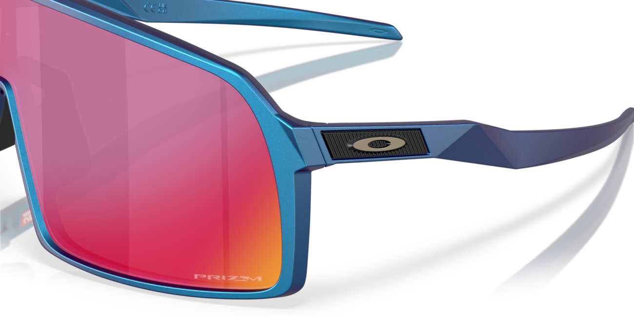 Oakley Sutro Sunglasses, Matte Cyan/Blue Colorshift Frame, Prizm Road Steel Lenses