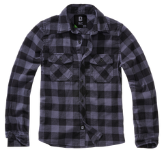 Brandit kids' long-sleeve shirt, black-grey