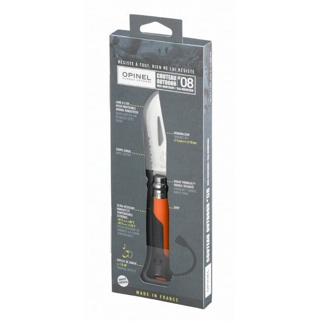 Opinel VRI N°08 Inox Outdoor Folding Knife, Orange