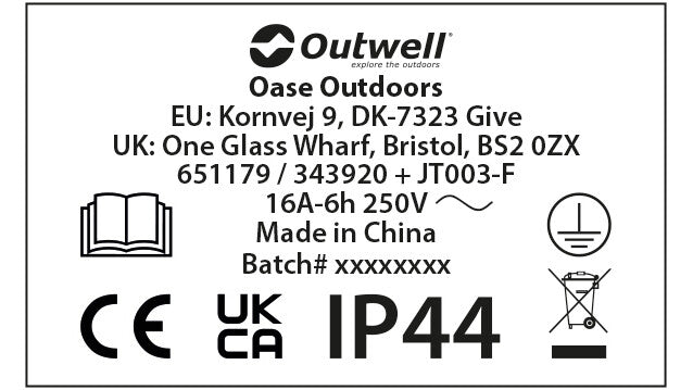 Outwell Opus Conversion Plug 0.3 Mtr.