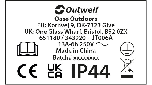Outwell Conversion Plug Opus 0.3 Mtr. - UK