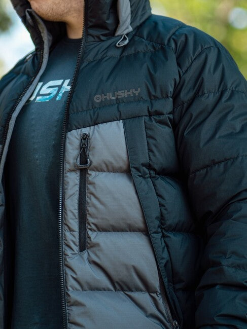 HUSKY Durra Men's Down Jacket, Black/Grey