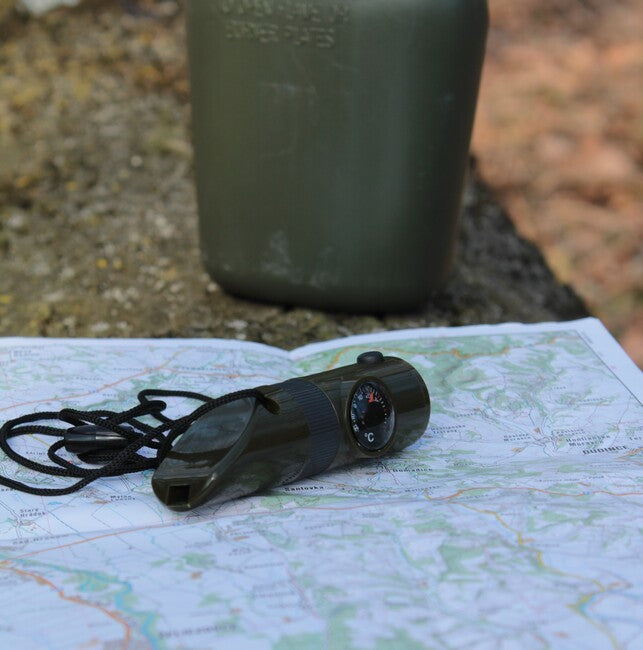 Mil-Tec Signaling Whistle 6in1, Olive