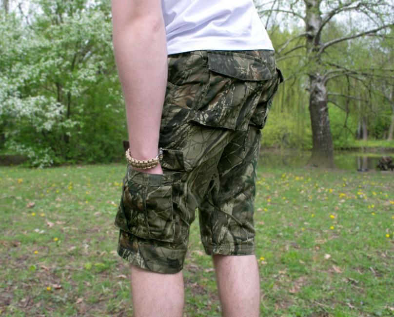 Loshan kraťasy Leafy vzor Real tree tmavé