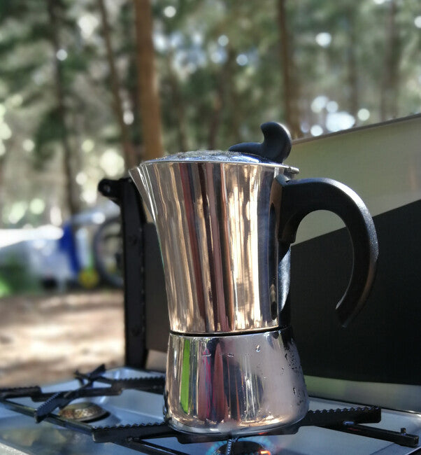 BasicNature Stainless Steel Espresso Moka Pot, 6 Cup