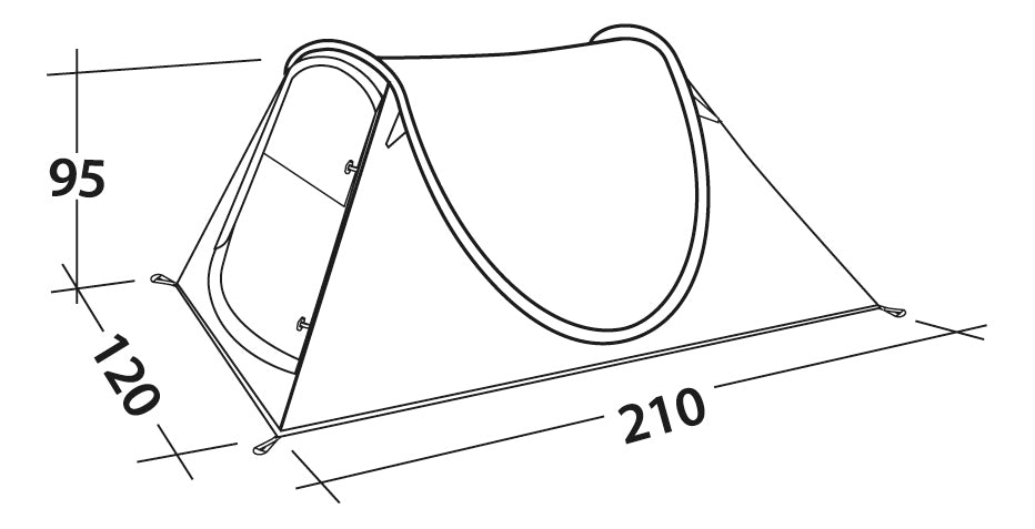 Easy Camp Fireball 200 Pop-Up Tent, 2-Person, Green