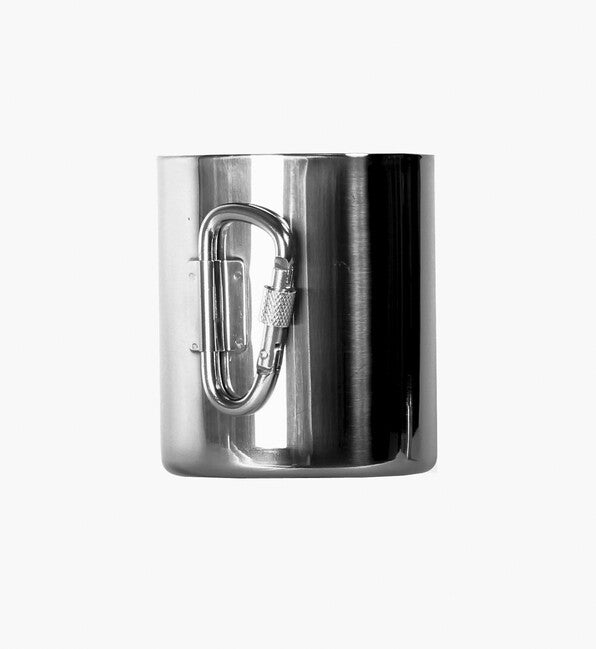 BasicNature Space Safer Thermo Mug, Stainless Steel, 0.33l with Carabiner