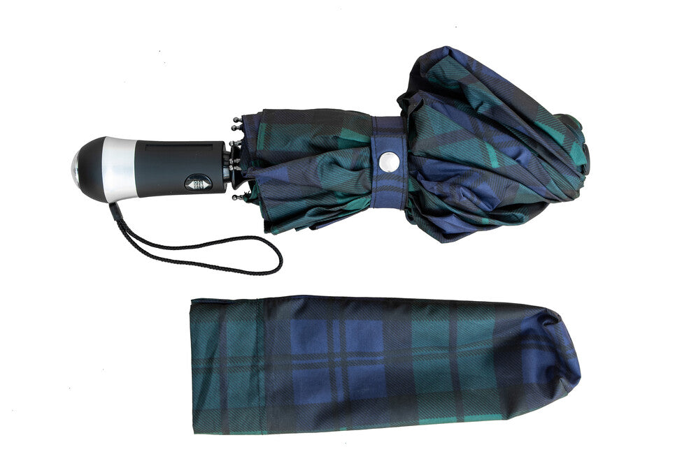Origin Outdoors LED-Trek Compact Umbrella, Blue-Green