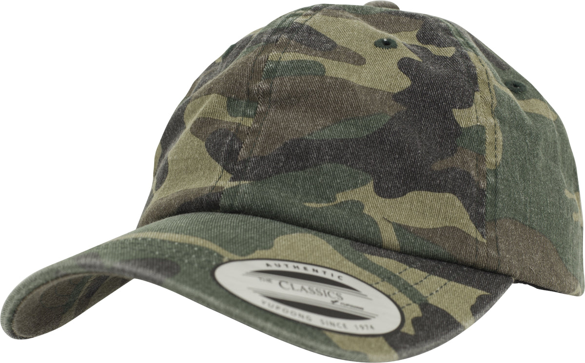 Brandit Low Profile Camo šiltovka s vypraným efektom, woodland