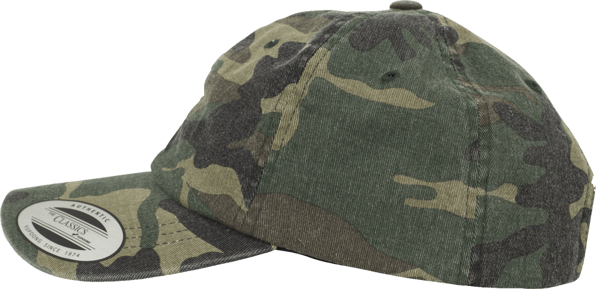 Brandit Low Profile Camo šiltovka s vypraným efektom, woodland
