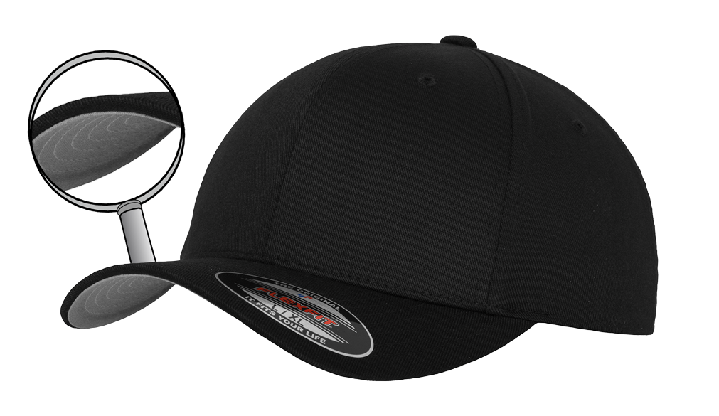 Brandit Flexfit Wooly Combed Cap, Black-Grey