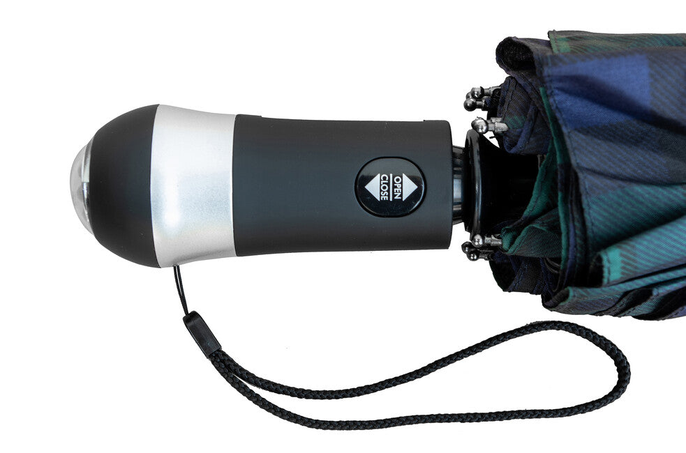 Origin Outdoors LED-Trek Compact Umbrella, Blue-Green