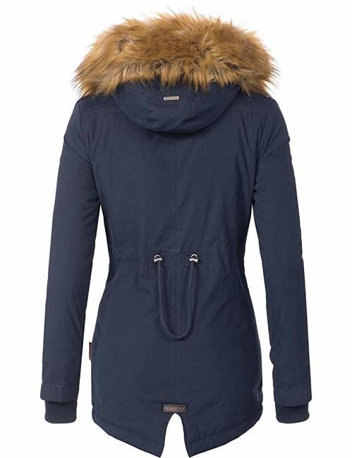 Marikoo Akira women's winter hooded jacket, dark blue