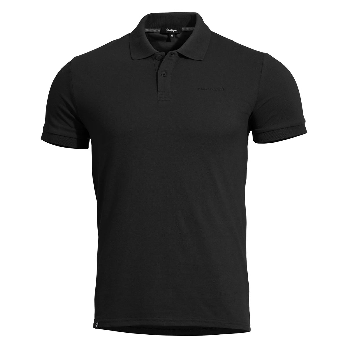 Pentagon Moth Piquet Polo Shirt, Black